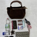 borsa in pelle scamosciata top-handle baby